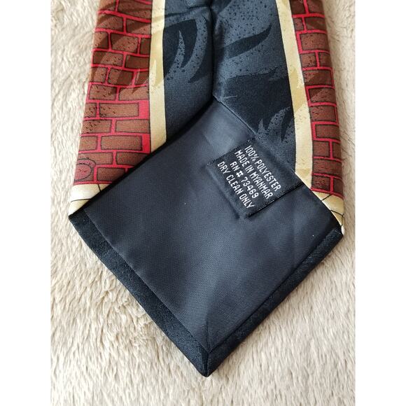 Looney Tunes Mania 1996 Christmas Tasmanian Devil Men's Tie Polyester Vintage - Picture 9 of 12